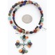 Petit Point Handmade Certified Authentic Zuni .925 Sterling Silver Multicolor Turquoise Native American Necklace 371015158046
