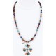 Petit Point Handmade Certified Authentic Zuni .925 Sterling Silver Multicolor Turquoise Native American Necklace 371015158046