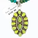 Petit Point Handmade Zuni .925 Sterling Silver Natural Gaspeite Native American Necklace 390763892956