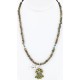 Petit Point Handmade Certified Authentic Zuni .925 Sterling Silver Natural Gaspeite Native American Necklace 390805452198