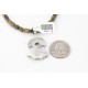 Petit Point Handmade Certified Authentic Zuni .925 Sterling Silver Natural Gaspeite Native American Necklace 390805452198