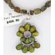 Petit Point Handmade Certified Authentic Zuni .925 Sterling Silver Natural Gaspeite Native American Necklace 390805452198