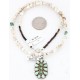Petit Point Handmade Certified Authentic Zuni .925 Sterling Silver SERAPHINITE and Turquoise Native American Necklace 390789448897