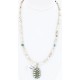 Petit Point Handmade Certified Authentic Zuni .925 Sterling Silver SERAPHINITE and Turquoise Native American Necklace 390789448897