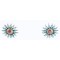 Petit Point Handmade Certified Authentic Zuni .925 Sterling Silver Turquoise CORAL Native American Earrings 371021025380