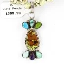 Petit Point Handmade Zuni .925 Sterling Silver Turquoise Gaspeite Native American Necklace 371046937241