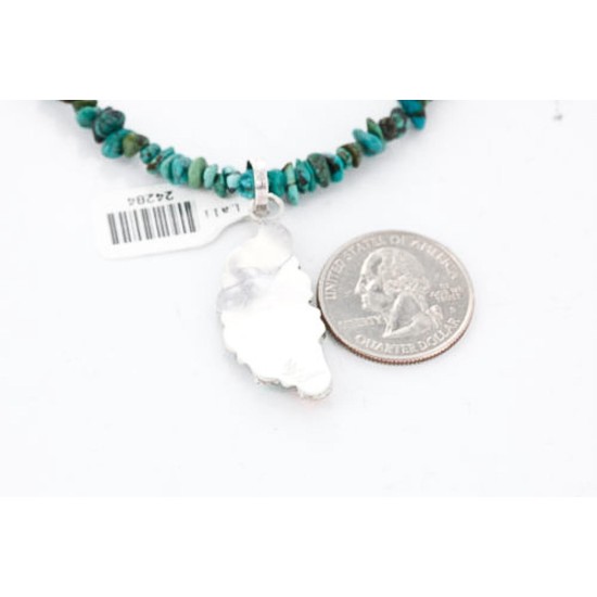 Petit Point Handmade Certified Authentic Zuni .925 Sterling Silver Turquoise Multicolor Stones Native American Necklace 371045479089