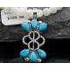 Petit Point Handmade Certified Authentic Zuni .925 Sterling Silver Turquoise Native American Necklace 370838132531