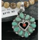 Petit Point Handmade Certified Authentic Zuni .925 Sterling Silver Turquoise Native American Necklace 370929946080