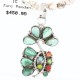 Petit Point Handmade Certified Authentic Zuni .925 Sterling Silver Turquoise Native American Necklace 371028070784