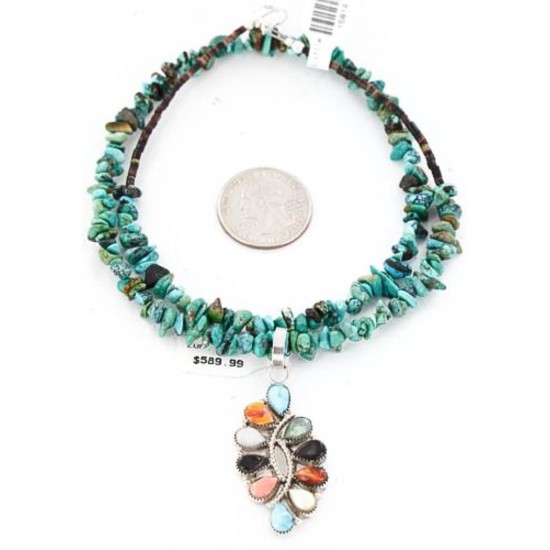 Petit Point Handmade Certified Authentic Zuni .925 Sterling Silver Turquoise Native American Necklace 371049344451 Petit Point Handmade Certified Authentic Zuni .925 Sterling Silver Turquoise Native American Necklace 371049344451