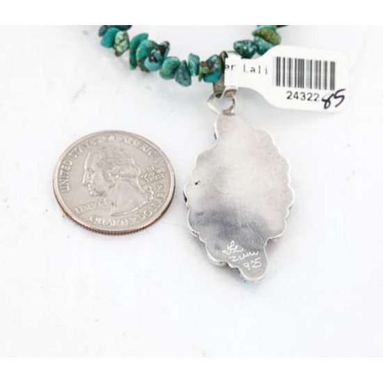 Petit Point Handmade Certified Authentic Zuni .925 Sterling Silver Turquoise Native American Necklace 371049344451 Petit Point Handmade Certified Authentic Zuni .925 Sterling Silver Turquoise Native American Necklace 371049344451