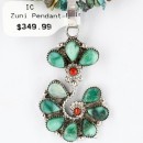 Petit Point Handmade Certified Authentic Zuni .925 Sterling Silver Turquoise Native American Necklace 371051824655