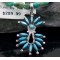 Petit Point Handmade Certified Authentic Zuni .925 Sterling Silver Turquoise Native American Necklace 390615386454
