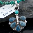 Petit Point Handmade Certified Authentic Zuni .925 Sterling Silver Turquoise Native American Necklace 390627819331
