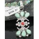 Petit Point Handmade Certified Authentic Zuni .925 Sterling Silver Turquoise Native American Necklace 390669110060