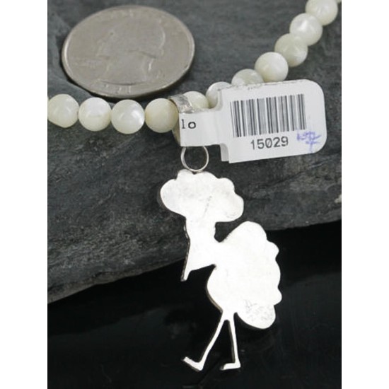 Petit Point Handmade Certified Authentic Zuni .925 Sterling Silver Turquoise Native American Necklace 390682926137