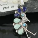 Petit Point Handmade Zuni .925 Sterling Silver Turquoise Native American Necklace 390682926137