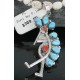 Petit Point Handmade Certified Authentic Zuni .925 Sterling Silver Turquoise Native American Necklace 390685390921