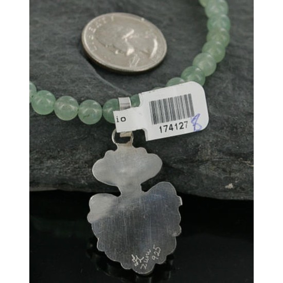 Petit Point Handmade Certified Authentic Zuni .925 Sterling Silver Turquoise Native American Necklace 390696587725