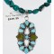 Petit Point Handmade Certified Authentic Zuni .925 Sterling Silver Turquoise Native American Necklace 390767047426