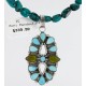 Petit Point Handmade Certified Authentic Zuni .925 Sterling Silver Turquoise Native American Necklace 390767047426