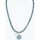 Petit Point Handmade Certified Authentic Zuni .925 Sterling Silver Turquoise Native American Necklace 390810145389