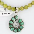 Petit Point Handmade Zuni .925 Sterling Silver Turquoise Native American Necklace 390839406037