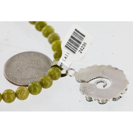 Petit Point Handmade Certified Authentic Zuni .925 Sterling Silver Turquoise Native American Necklace 390839406037