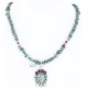 Petit Point Handmade Certified Authentic Zuni .925 Sterling Silver Turquoise Native American Necklace 390842253023