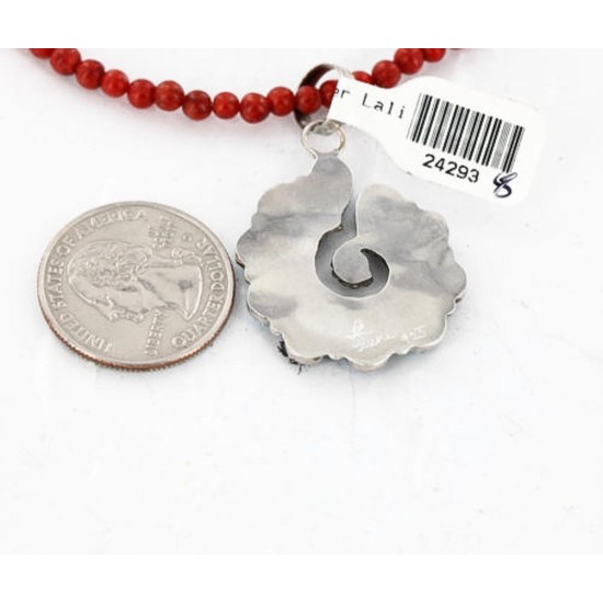 Petit Point Handmade Certified Authentic Zuni .925 Sterling Silver Turquoise Native American Necklace 390844191403