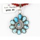Petit Point Handmade Certified Authentic Zuni .925 Sterling Silver Turquoise Native American Necklace 390844191403
