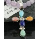 Petit Point Handmade CROSS Certified Authentic Zuni .925 Sterling Silver MultiColor Stones Native American Necklace 370953341535