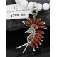 Petit Point Handmade KOKOPELI Certified Authentic Lalio Zuni .925 Sterling Silver Coral Native American Necklace 390743384157