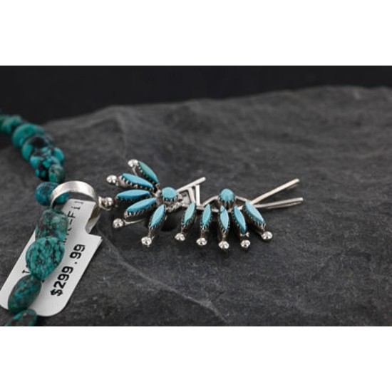 Petit Point Handmade KOKOPELI Certified Authentic Zuni .925 Sterling Silver Native American Necklace 370986805838