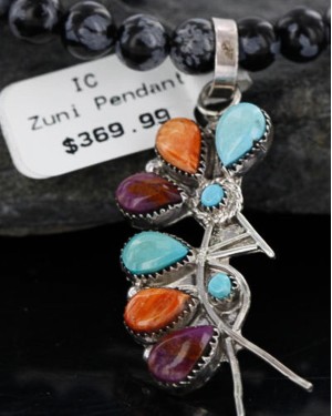 Petit Point Handmade KOKOPELI Certified Authentic Zuni .925 Sterling Silver Turquoise Native American Necklace 370983404874
