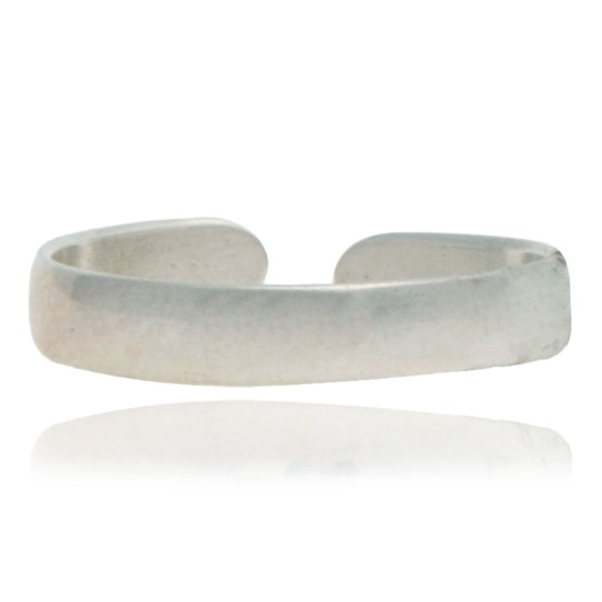 Plain .925 Sterling Silver Certified Authentic Hopi Native American Handmade Toe Ring 13236