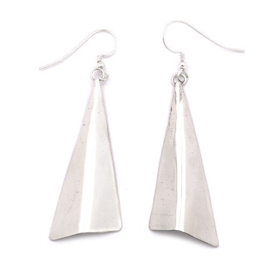 Plain Simple .925 Starling Silver Certified Authentic Handmade Navajo Native American Earrings 27265-6 Plain Simple .925 Starling Silver Certified Authentic Handmade Navajo Native American Earrings 27265-6