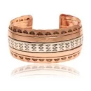Pure Copper .925 Sterling Silver Navajo Native American Handmade Cuff Bracelet 12951