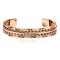 Pure Copper and Brass Certified Authentic Navajo Native American Handmade Horse Feather Cuff Bracelet 12845-6