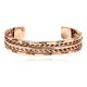 Pure Copper and Brass Certified Authentic Navajo Native American Handmade Horse Feather Cuff Bracelet 12845-6