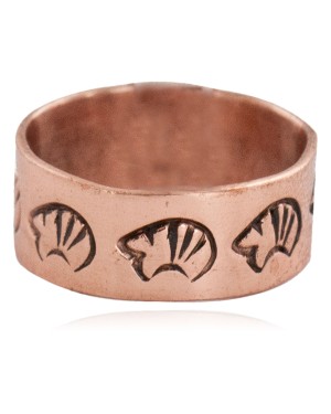 Pure Copper BEAR Handmade Certified Authentic Navajo Native American Ring  16995-3