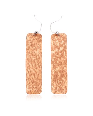 Pure Copper Certified Authentic Navajo Native American Hammered Dangle Earrings 18244