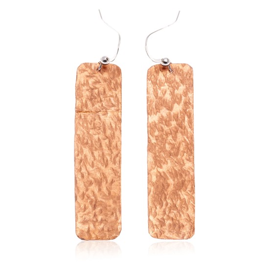 Pure Copper Certified Authentic Navajo Native American Hammered Dangle Earrings 18244 Pure Copper Certified Authentic Navajo Native American Hammered Dangle Earrings 18244