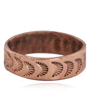 Pure Copper Handmade Certified Authentic Navajo Native American Ring 1 16995-2