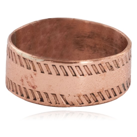 Pure Copper Handmade Certified Authentic Navajo Native American Ring  16995-1