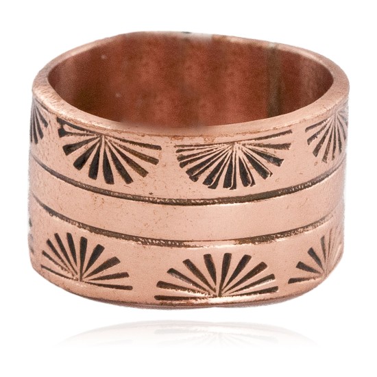 Pure Copper Handmade Certified Authentic Navajo Native American Ring  16996-2