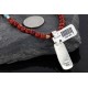 Handmade Certified Authentic Navajo .925 Sterling Silver Natural Spiny Oyster and Turquoise Native American Necklace 390747380878