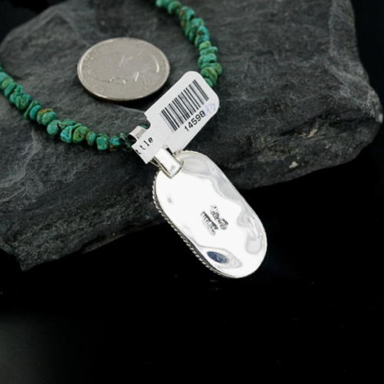 Handmade Certified Authentic Navajo .925 Sterling Silver Natural Lapis and Turquoise Native American Necklace 390661164694