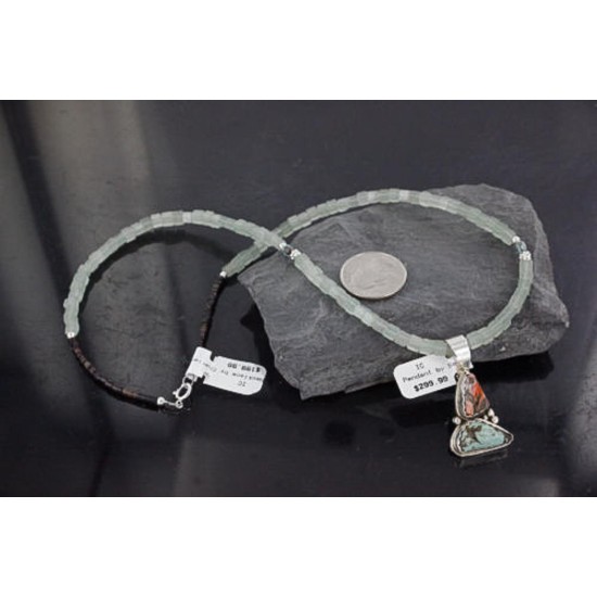 Handmade Certified Authentic Navajo .925 Sterling Silver Natural Spiny Oyster and Turquoise Native American Necklace 390687646246